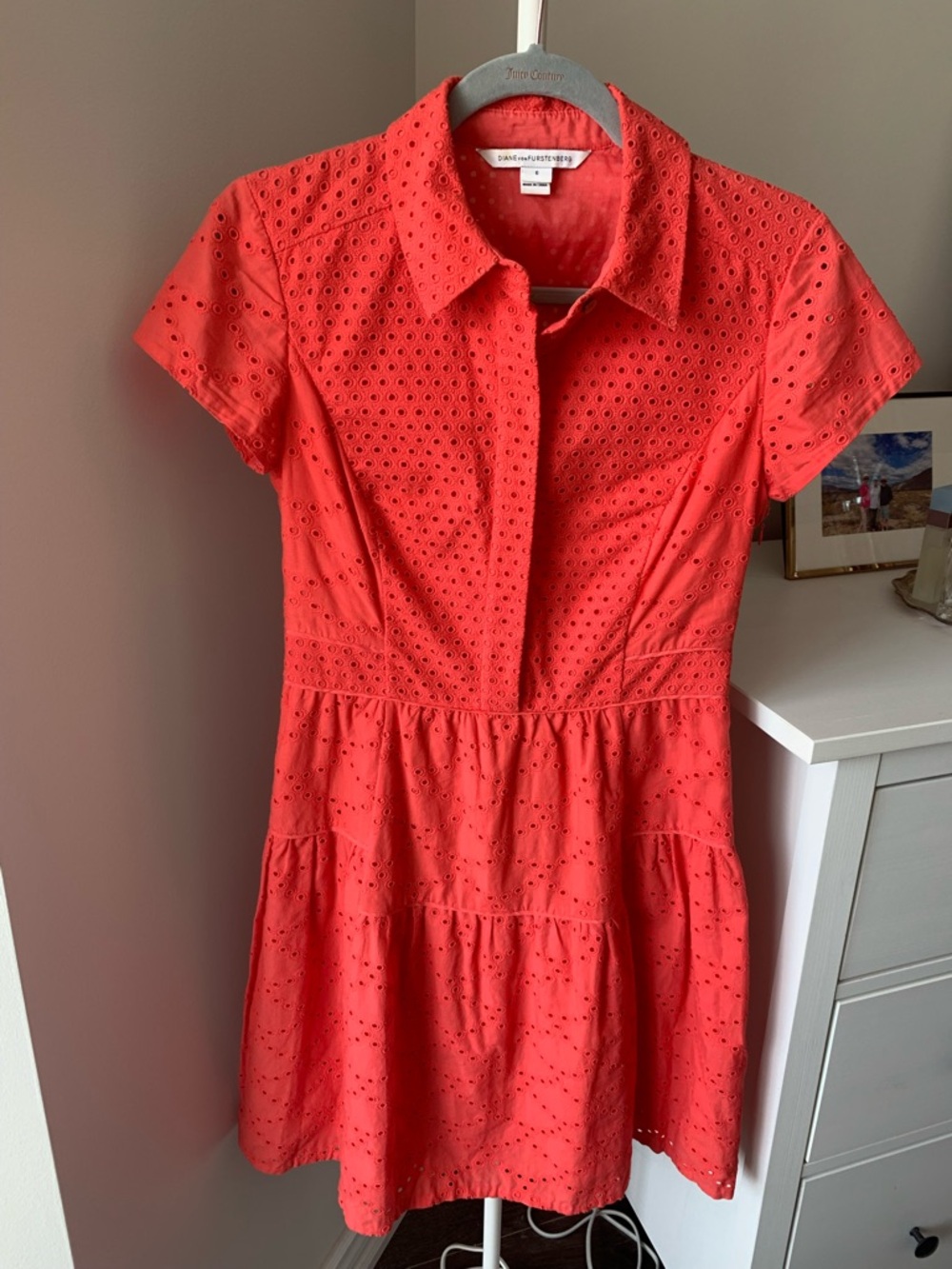 Diane Von Furstenberg Skylar Eyelet Dress - 100% Cotton